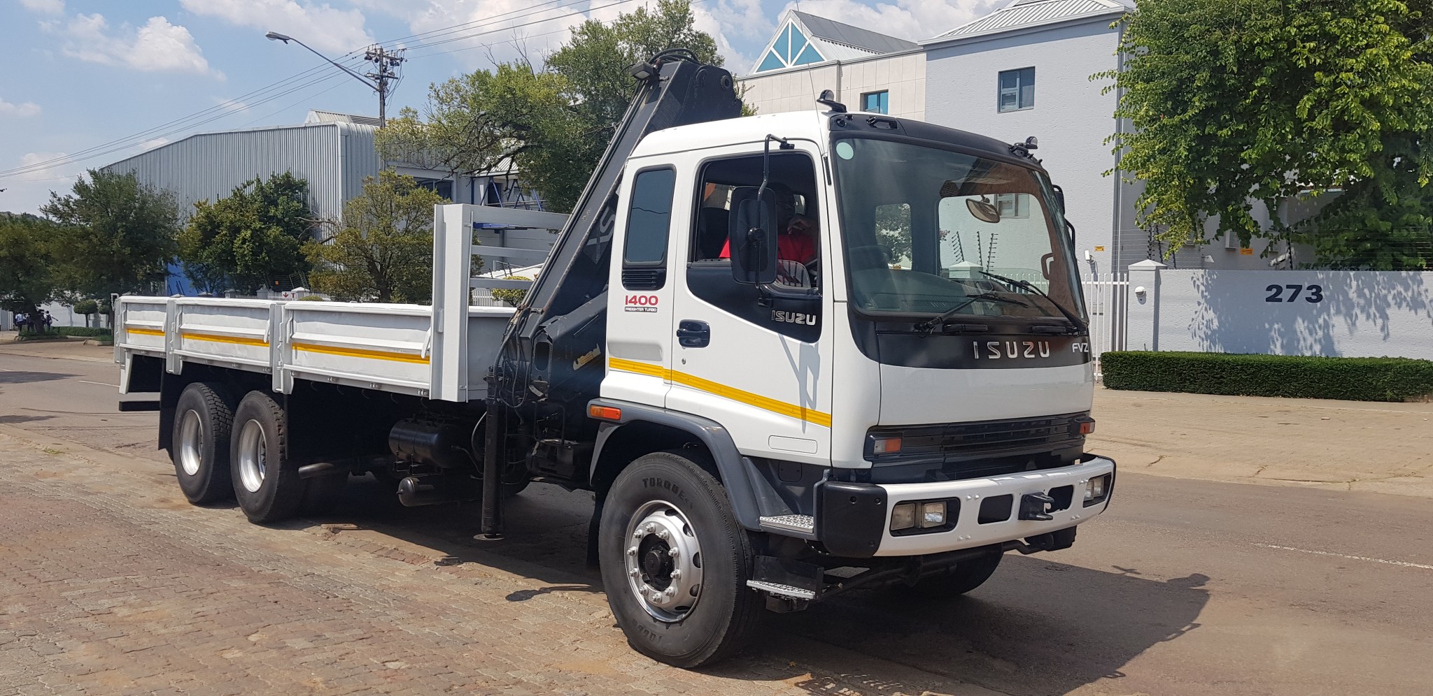 2004 ISUZU FVZ1400 12TON DROPSIDE WITH HIAB 122CL CRANE